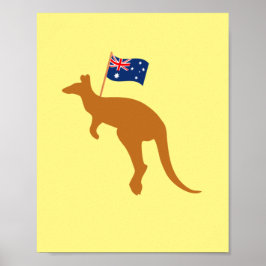 verticale vlag van kangaroo australia poster