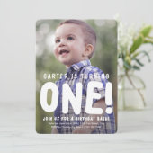 Verticale Volledige Foto Eerste Verjaardag Uitnodi Kaart (Staand voorkant)