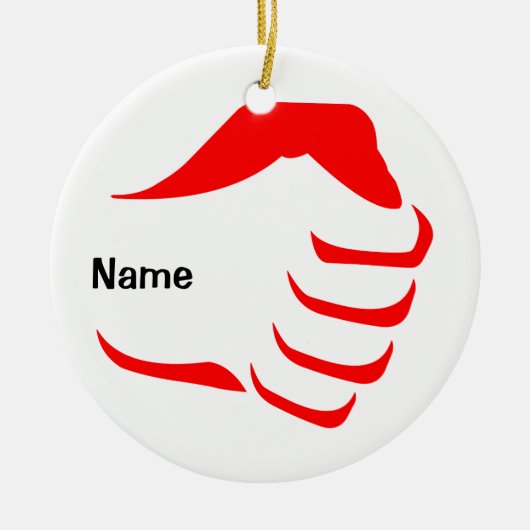 Verticale vuistOrnament Keramisch Ornament (Voorkant)