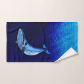 Verticale walvisbewegingsscène naar beneden in oce bad handdoek (Handdoek)