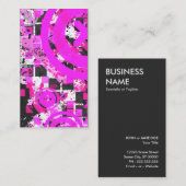 verticale warme roze chex visitekaartje (Voorkant / Achterkant)