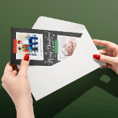 Verticale wasband en kleurenbordfotokaart feestdagenkaart