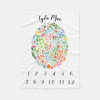 Verticale Waterverf Baby Girl Milestone Blanket Fleece Deken