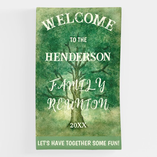 VERTICALE WATERVERF RUSTIC OAK TREE FAMILIE REUNIO SPANDOEK