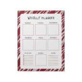 Verticale weekplanner zonder datum met rode rand notitieblok (Linkerzijde)