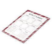 Verticale weekplanner zonder datum met rode rand notitieblok (Schuin)