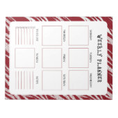 Verticale weekplanner zonder datum met rode rand notitieblok (Voorkant)