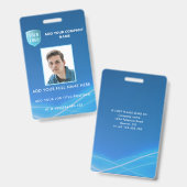 Verticale werknemer Foto-ID met Logo Badge (Voor- en achterkant)