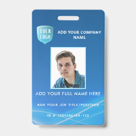 Verticale werknemer Foto-ID met Logo Badge