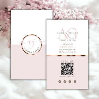 Verticale White Rose Gold Grace Visitekaartje