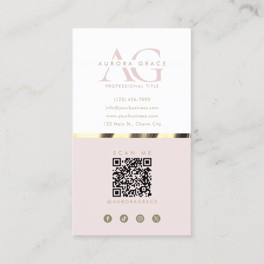 Verticale witgouden genade visitekaartje (Achterkant)