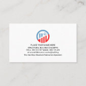 Verticale witte rebars bouwstenen engineering visitekaartje (Achterkant)