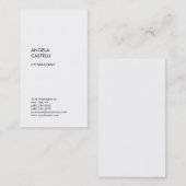 Verticale witte rendy Modern Minimalist Plain Busi Visitekaartje (Voorkant / Achterkant)