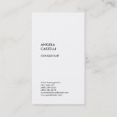 Verticale witte rendy Modern Minimalist Plain Busi Visitekaartje (Voorkant)