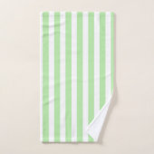Verticale zachte groene en witte strepen bad handdoek (Handdoek)