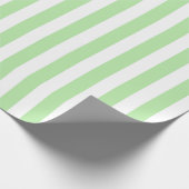 Verticale zachte groene en witte strepen cadeaupapier (Hoek)