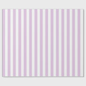 Verticale zachte Paarse en witte strepen Cadeaupapier (Vlak)