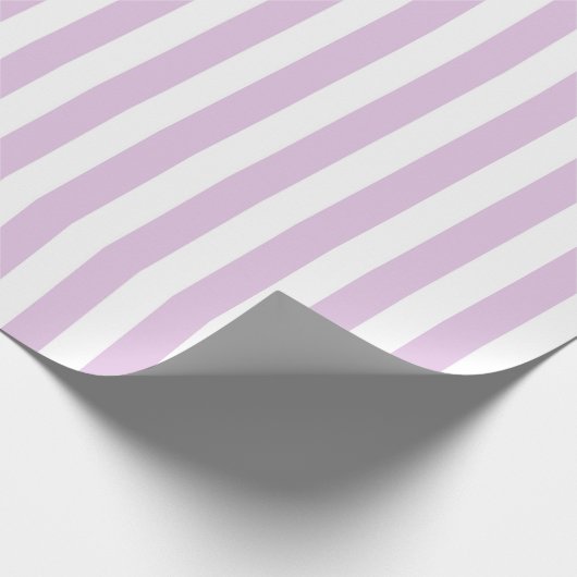 Verticale zachte Paarse en witte strepen Cadeaupapier (Hoek)