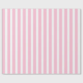 Verticale zachte roze en witte strepen cadeaupapier (Vlak)
