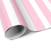 Verticale zachte roze en witte strepen cadeaupapier (Rol Hoek)
