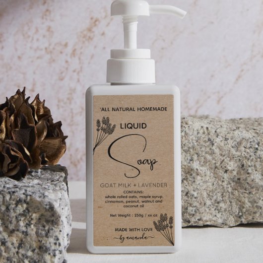 Verticale Zelfgemaakte Vloeibare Body Zeep Labels