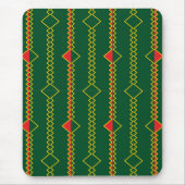 Verticale Zigzag Lijnen Groen Digitaal Document Muismat (Voorkant)