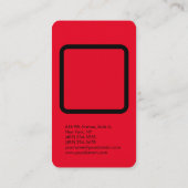 Verticale zijde, elegant, modern, rood vlak visitekaartje (Achterkant)