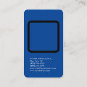 Verticale zijde elegant, uniek, modern blauw vlak visitekaartje (Achterkant)