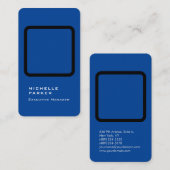 Verticale zijde elegant, uniek, modern blauw vlak visitekaartje (Voorkant / Achterkant)
