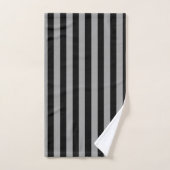 Verticale zilver en zwarte strepen bad handdoek (Handdoek)