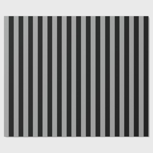 Verticale zilver en zwarte strepen cadeaupapier (Vlak)