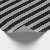 Verticale zilver en zwarte strepen cadeaupapier (Hoek)
