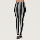 Verticale zilver en zwarte strepen leggings (Achterkant)