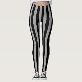 Verticale zilver en zwarte strepen leggings