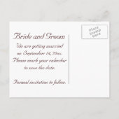Verticale zonnebloem en Sky Wedding Save the Date Aankondigingskaart (Achterkant)