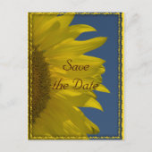Verticale zonnebloem en Sky Wedding Save the Date Aankondigingskaart (Voorkant)