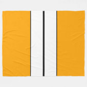 Verticale zwart witte racestrepen op vet geel fleece deken (Voorkant (Horizontaal))