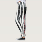 Verticale zwart-witte streep leggings (Links)