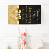 Verticale zwarte en Gold 50e Jubileum banner (Insitu)