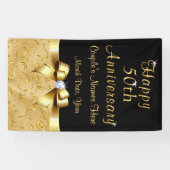 Verticale zwarte en Gold 50e Jubileum banner (Horizontaal)