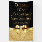 Verticale zwarte en Gold 50e Jubileum banner (Verticaal)