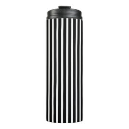 Verticale zwarte en witte strepen thermosbeker