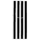 Verticale zwarte en witte strepen wijn cadeautas (Voorkant)