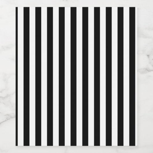 Verticale zwarte en witte strepen wijn etiket (Enkel label)