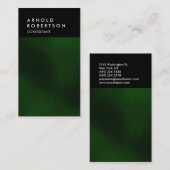 Verticale zwarte groene kwaliteit rendy visitekaartje (Voorkant / Achterkant)