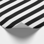 Verticale zwarte klassieke strepen cadeaupapier (Hoek)