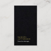 Verticale zwarte professionele vlakte modern visitekaartje (Voorkant)