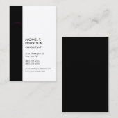 Verticale zwarte streep wit modern stijlvol geweld visitekaartje (Voorkant / Achterkant)