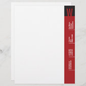 Verticaliteit Crimson Monogram Briefhoofd Ontwerp (Voorkant / Achterkant)