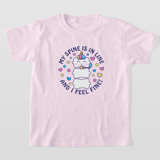 Verticorn™ My Spine is in Line Chiropractive Kinde T-shirt (Laagn)